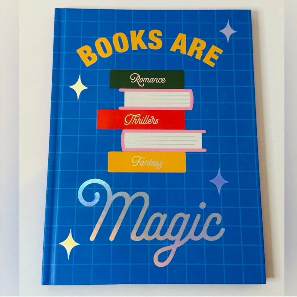 Books Are Magic Guided Hardcover Reading Journal Notebook Blue Cover New Unused